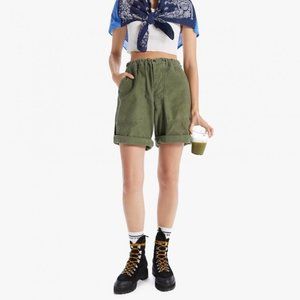 Womens Mother Denim The Surplus Short Army Green Small Granola Girl